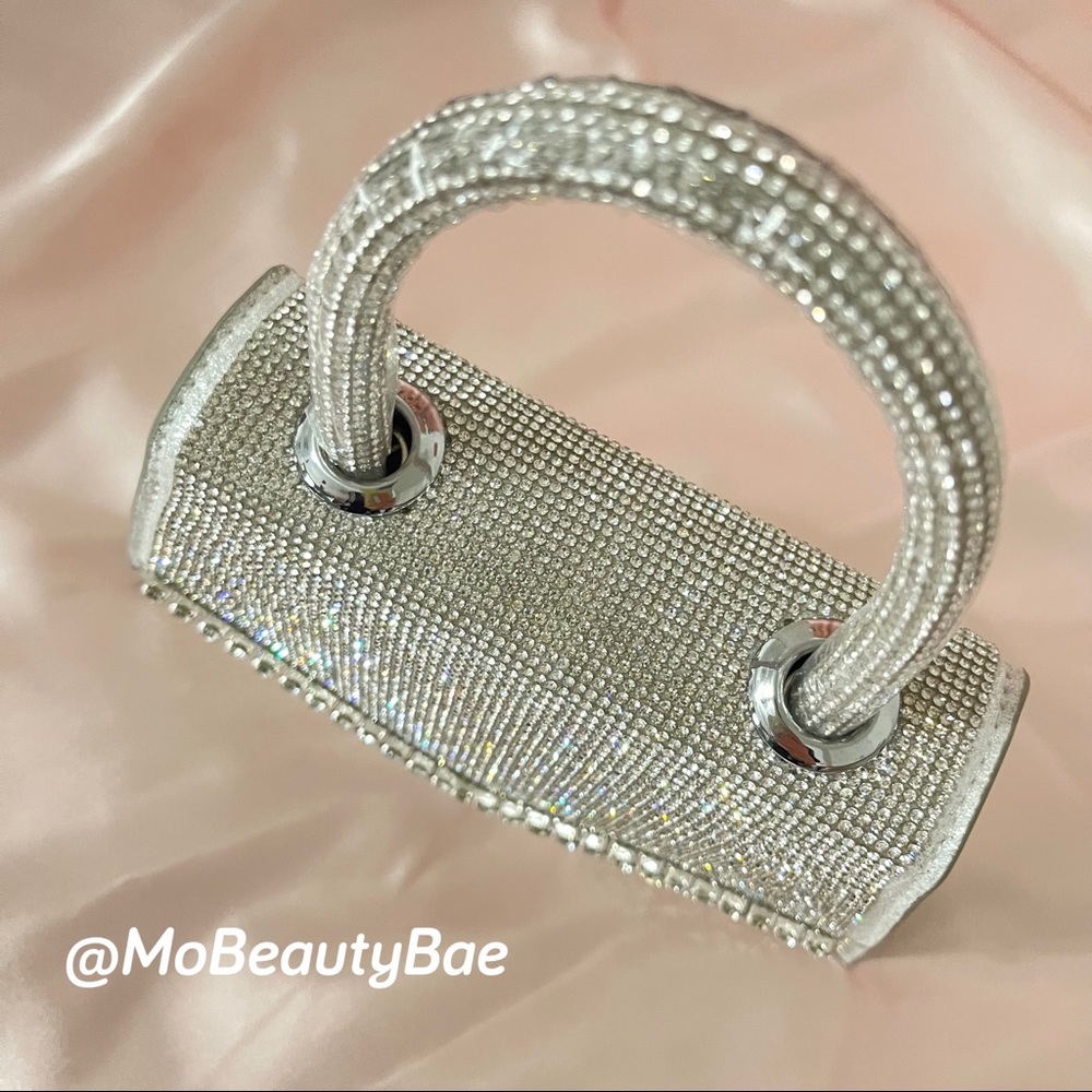 Silver Crystal Rhinestone Purse - Picture 3 of 11